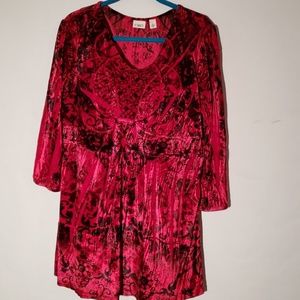 Cato Beautiful Red & Black Blouse